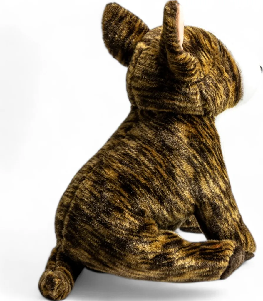 Carl Dick Pitbull Assis Brun 30cm Peluche Réaliste 3663 pour Collection - 4