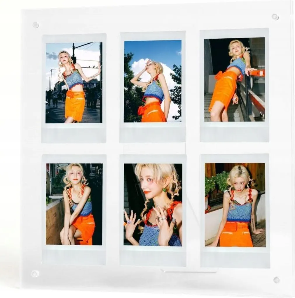 Présentoir Photo de Bureau pour 6 Images Polaroid et Instax Transparent