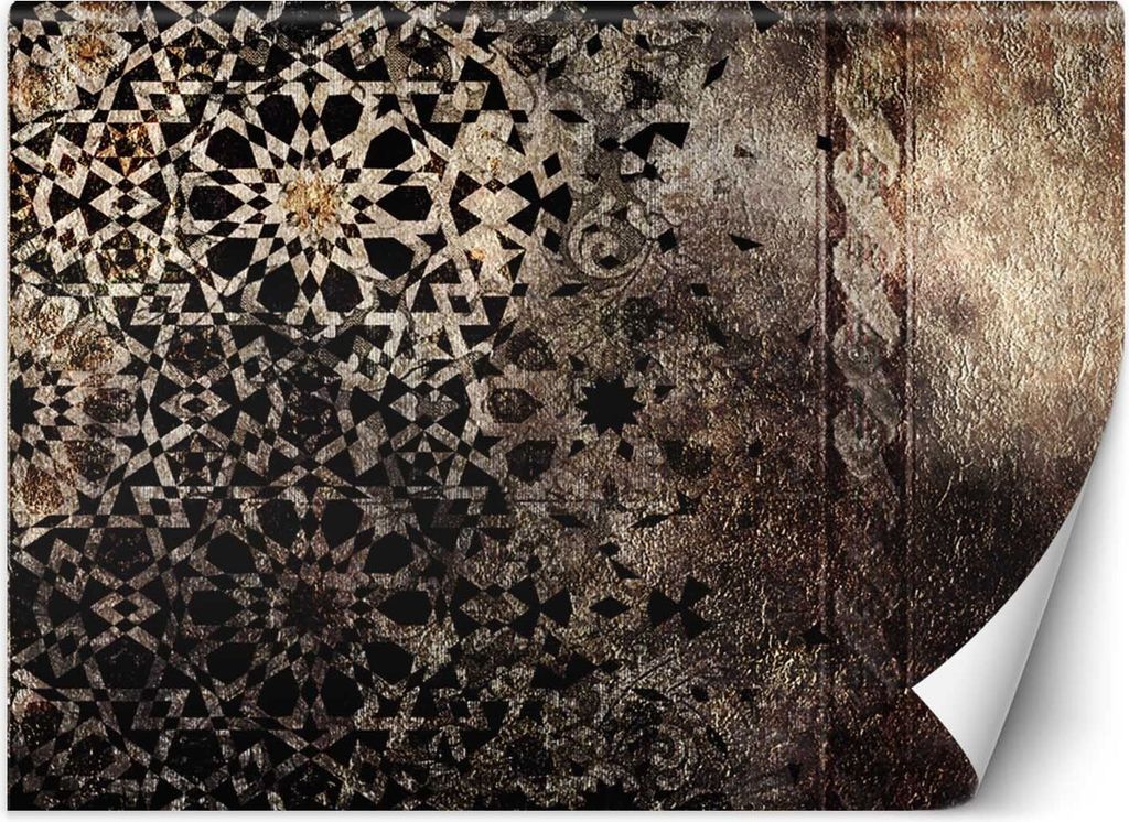 Vlies fototapete Orientalisches Muster abstrakt 150x105 cm Feeby Braun inkl. Kleber einfache Montage