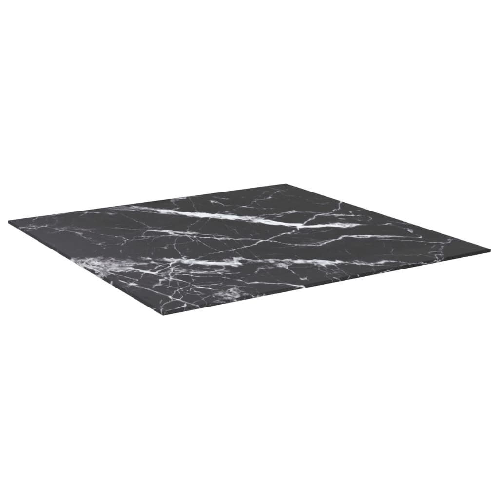 vidaXL Plateau de table noir 80x80 cm 6 mm verre trempé Image du produit 