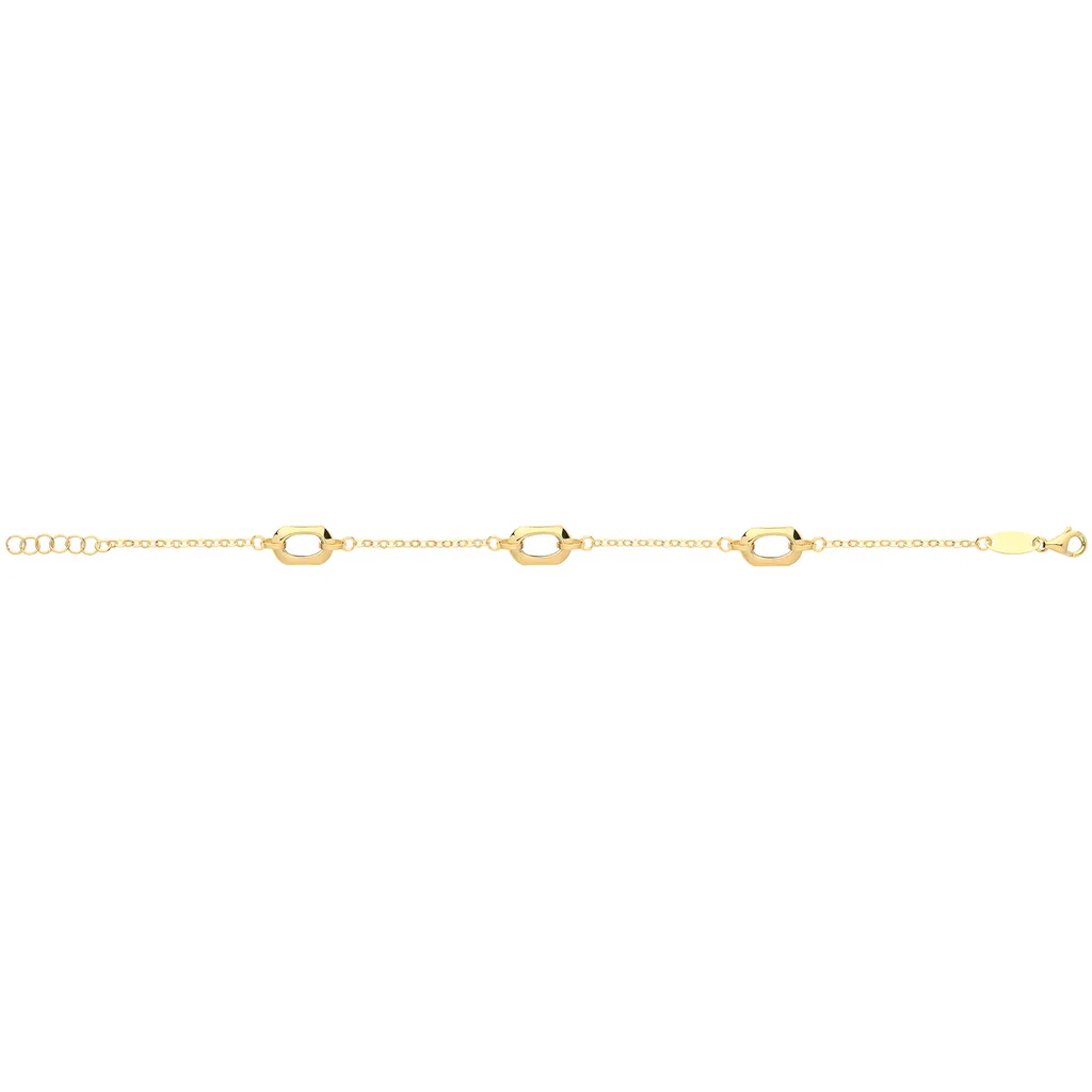Bracelet Femme Or 375/1000 Jaune 19cm x 7mm Maille TRS27649 Elégant