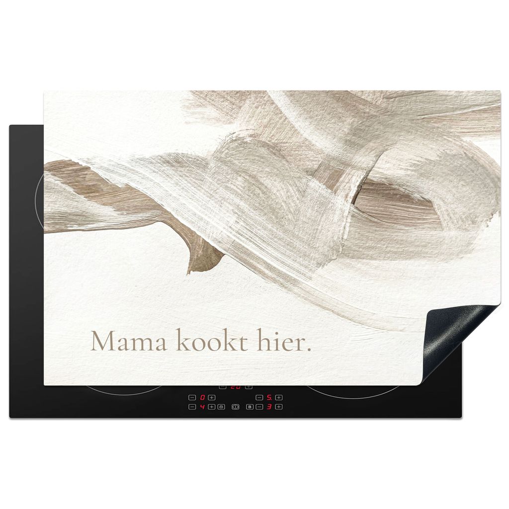 KitchenYeah Herdabdeckplatte Zitate - Mama kocht hier - Abstrakt - Mutter , 80x52cm, Küche Deko, Glaskeramikkochfeld Herdabdeckung, Abdeckplatte...