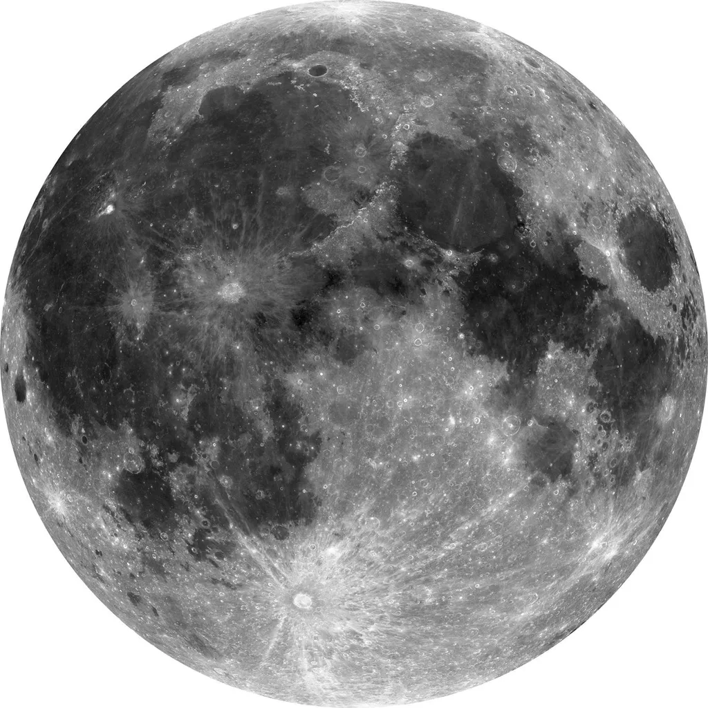 Sanders & Sanders fotomurale autoadhesivo tondo luna bianco e nero Ø 125 cm