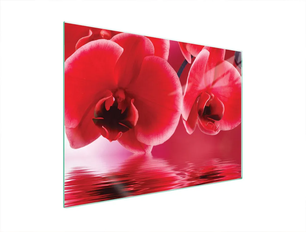 Piastra in Vetro Orchidea 70x52 - Tagliere Gigante e Coprifornelli
