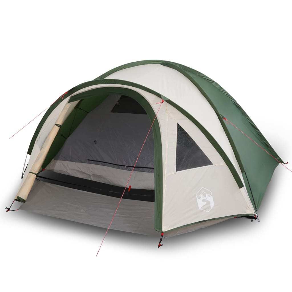 Tenda da campeggio 4 persone verde impermeabile Immagine del prodotto 