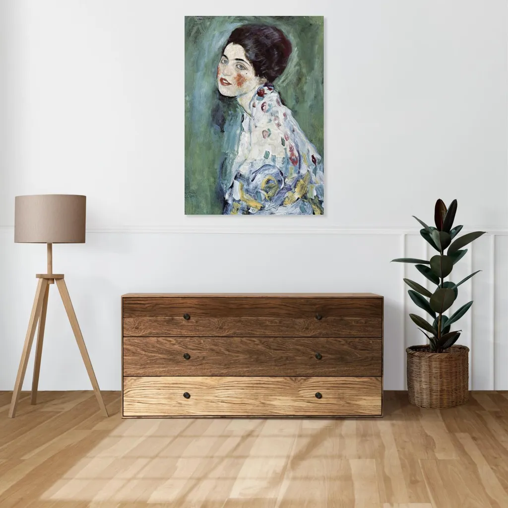 Quadro 60x90 cm Ritratto di una signora, Gustav Klimt Vintage per il salotto - 2