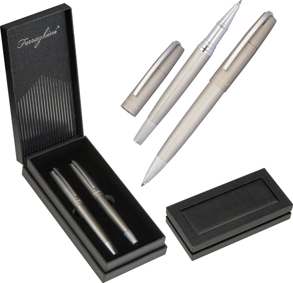 Schreibset "Ferraghini" / mit Drehkugelschreiber und Rollerball im Geschenketui