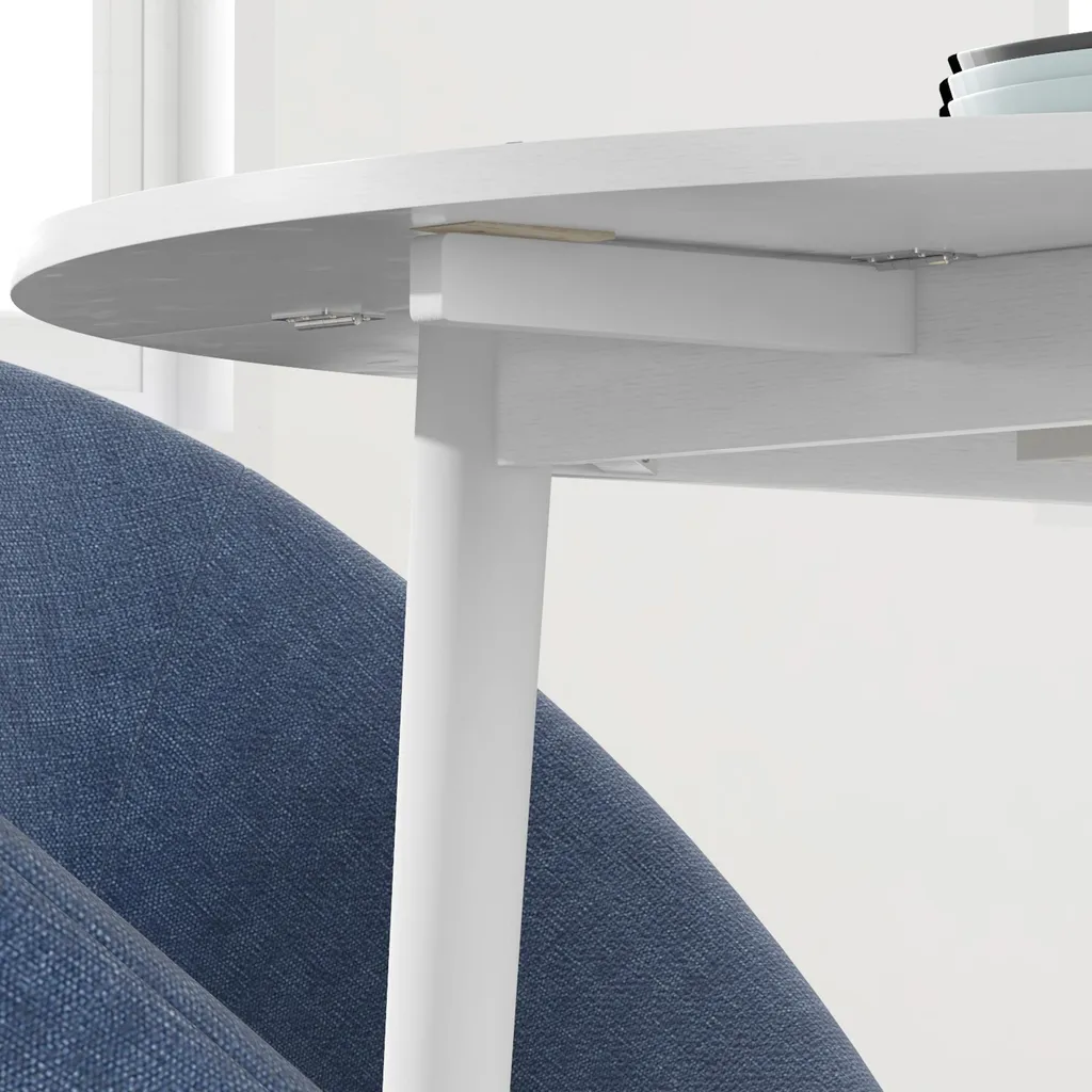 Table pliante bois et blanc 89 cm - Design moderne HOMCOM, 2 abattants - 9