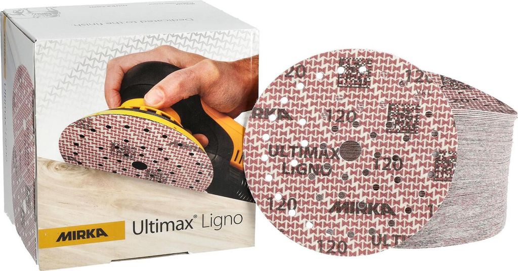Mirka Ultimax Ligno Ø 150mm Schleifscheiben Klett Multifit, Korn 120 , 100 Stk