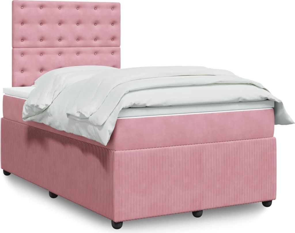 "2024"cloris Boxspringbett mit Matratze Rosa 120x190 cm Samt - Klassische Betten CHY66811539