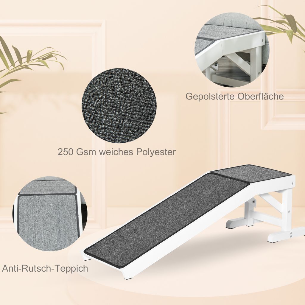 PawHut Haustierrampe mit rutschfestem Teppich Produktbild 6