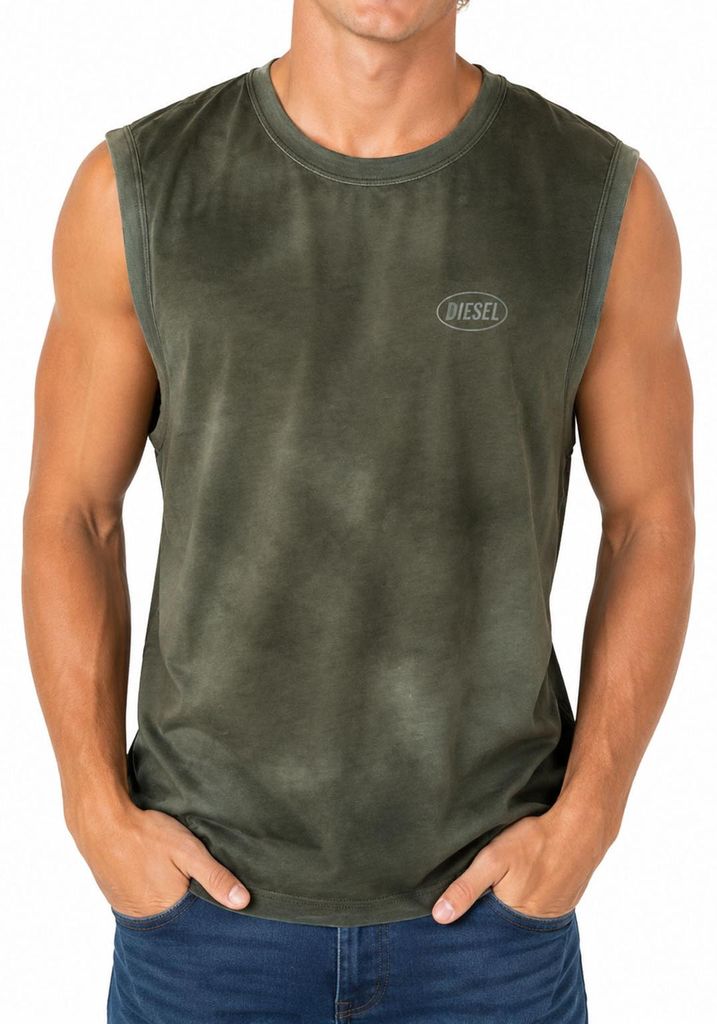 Diesel T-BISCO-OD-OUT Tank Herren Tanktop Rundhals Khaki