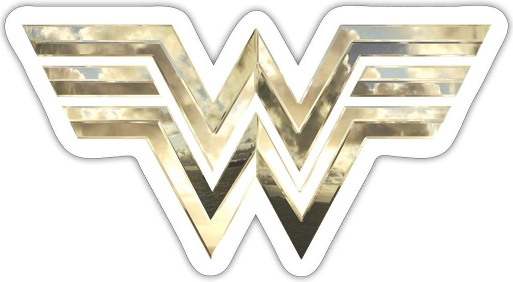 Spreadshirt Wonder Woman 1984 Logo Classic Gold Sticker Aufkleber, 10 x 10 cm, Mattweiß