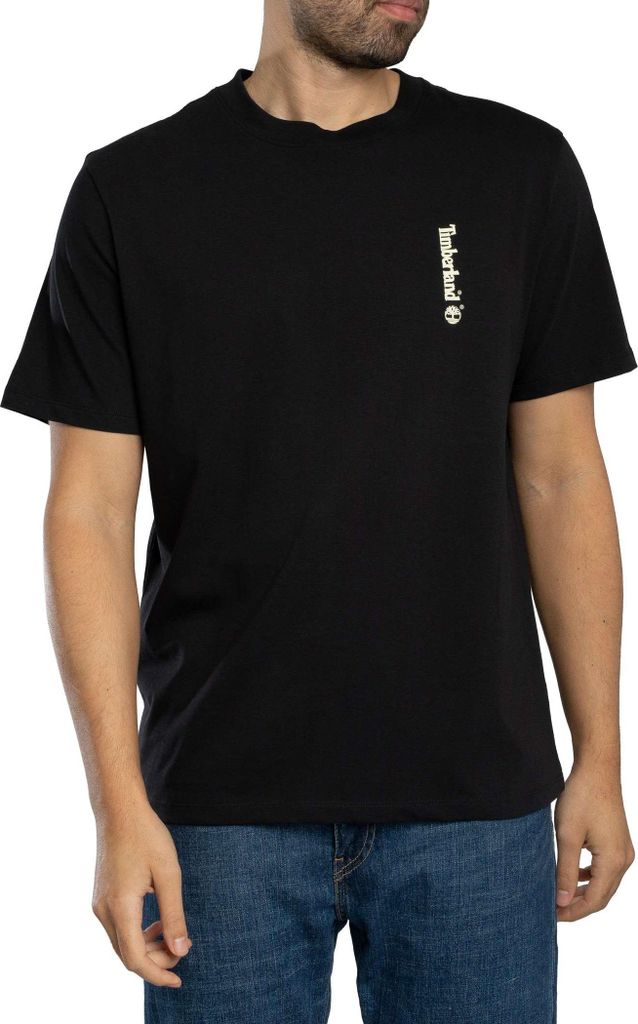 Timberland T-Shirt mit ovalem Logo auf der Rückseite, Schwarz M