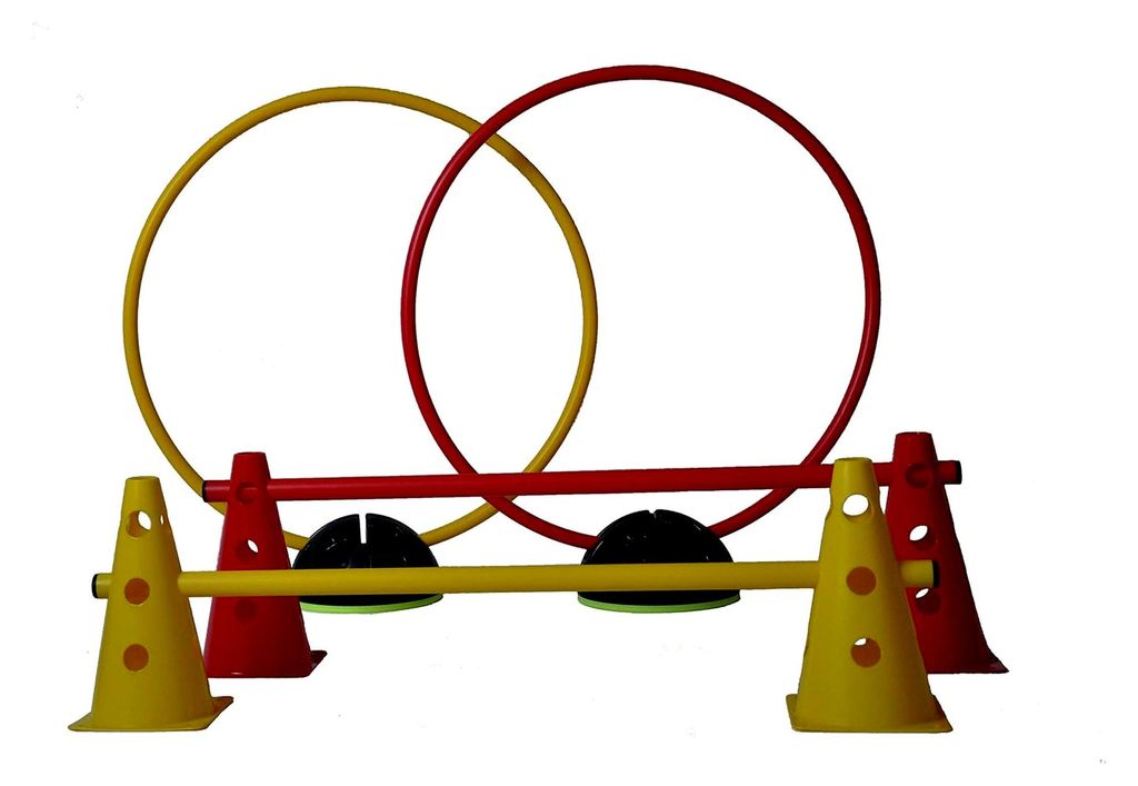 Hürden- und Reifen-Set (rot, gelb)