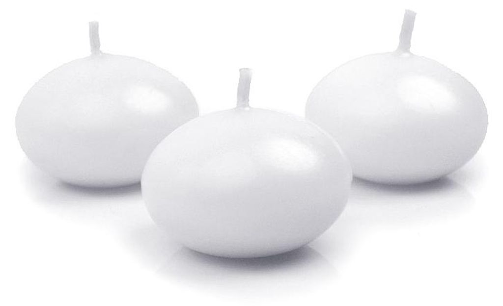 50x Schwimmkerze matt, weiß, 4cm Produktbild 