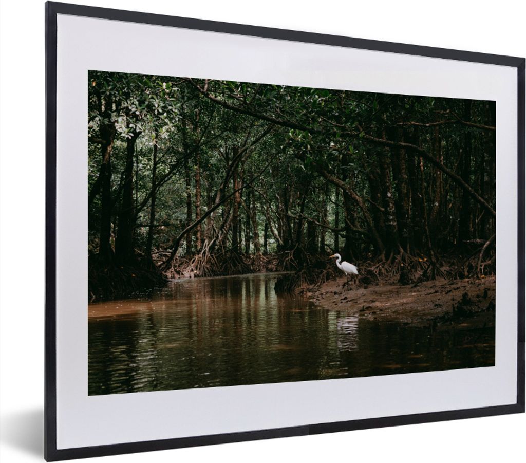 MuchoWow® MuchoWow® Gerahmtes Poster Reiher - Wald - See Produktbild 