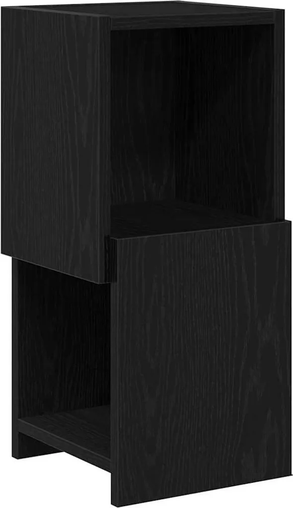 SYFAX™ Mobile Angolare Salvaspazio Rovere Nero Legno 25x55cm
