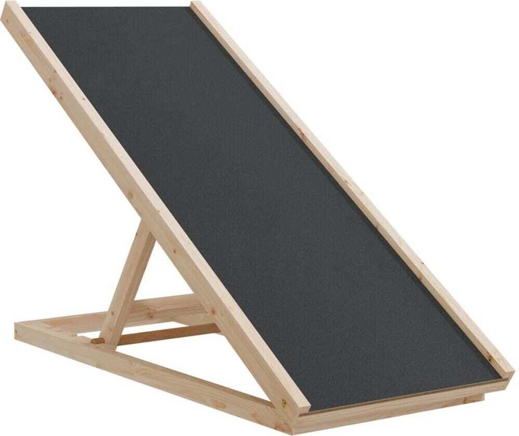 vidaXL Hunderampe Grau 100x40 cm Massivholz Tanne Produktbild 