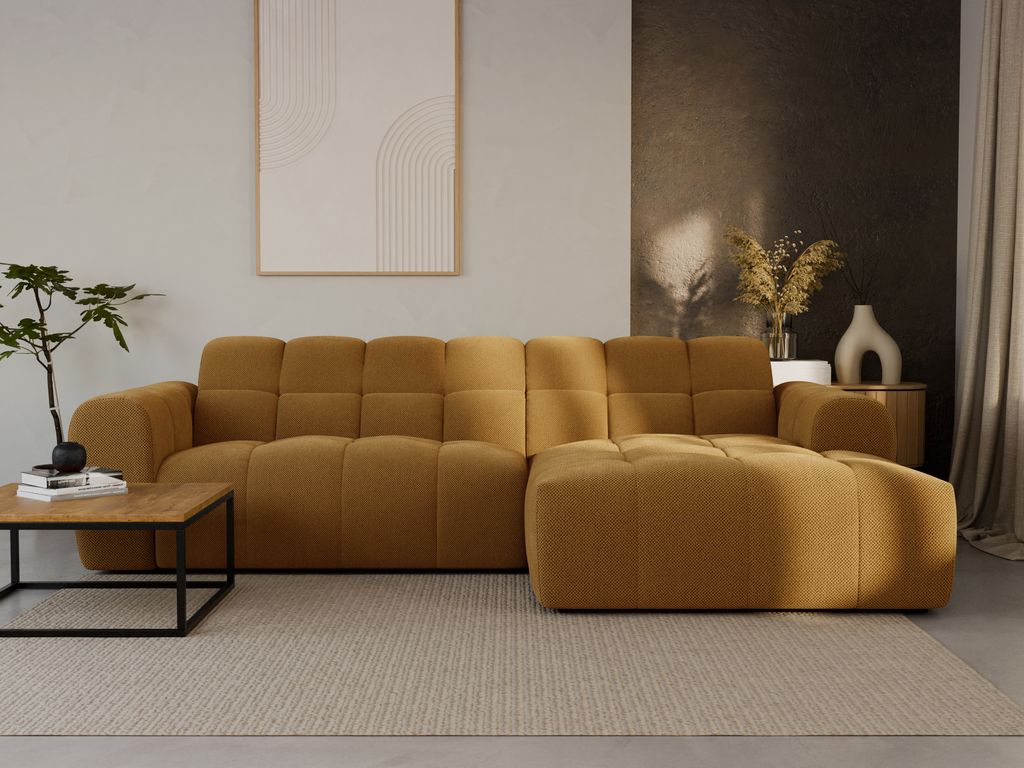 LetSit Ecksofa Andrea L Curio Rechte Freistehendes Loungesofa Bequemes Ecksofa zum Entspannen Schmutzabweisend Für Wohnzimmer Schlafzimmer Braun