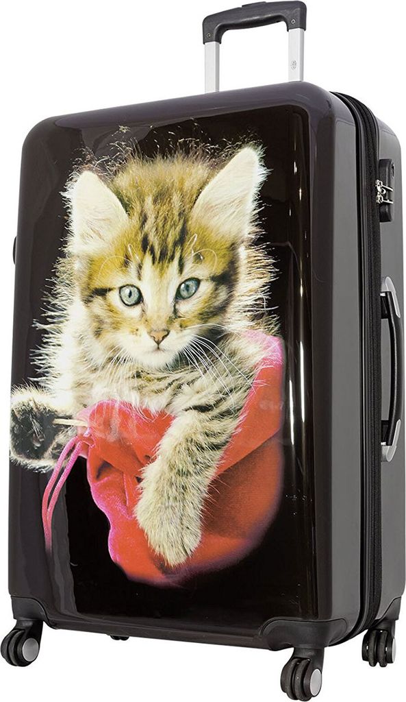 Großer Reisekoffer 115 Li, hübsche Katze Tiermotiv Koffer Produktbild 