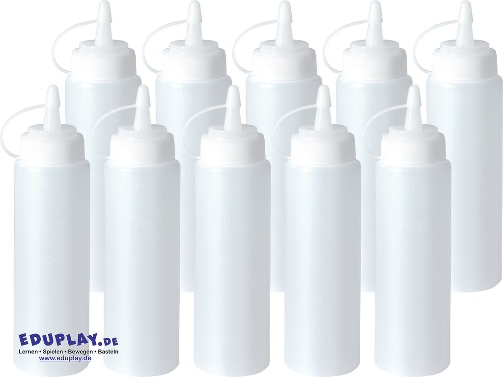 EDUPLAY 120696 Spritzflasche, transparent (10er Pack)
