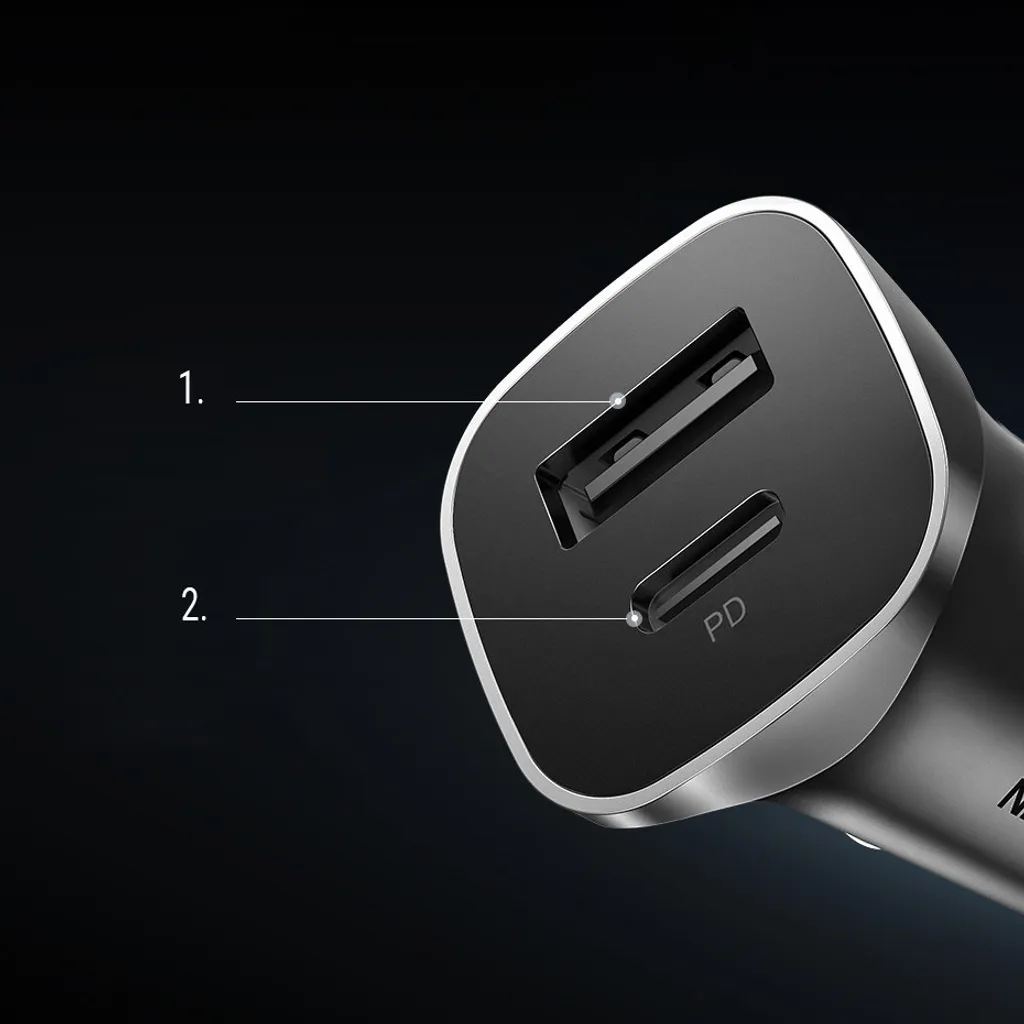Ugreen 30780 Caricabatterie Auto 24W USB-C PD e USB-A QC 3.0 Grigio - 14