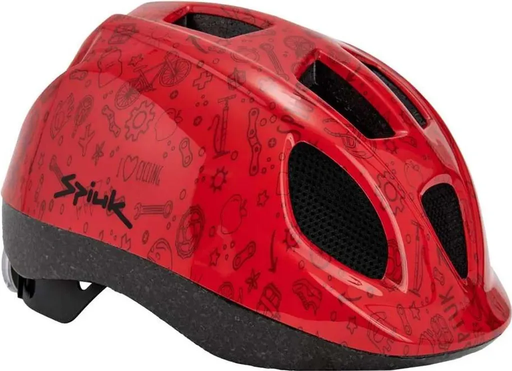 Casque de Vélo pour Enfant avec Lumière LED Spiuk Rouge Taille 46-53