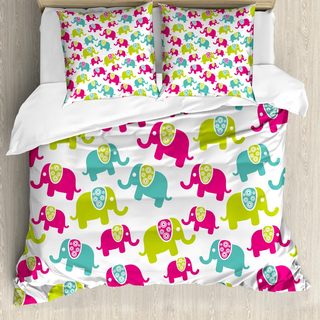 Set Copripiumino Elefante ABAKUHAUS 200x200 Anallergico per Bambini