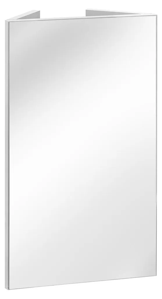 Miroir de salle de bain d'angle blanc 40cm, cadre robuste et élégant