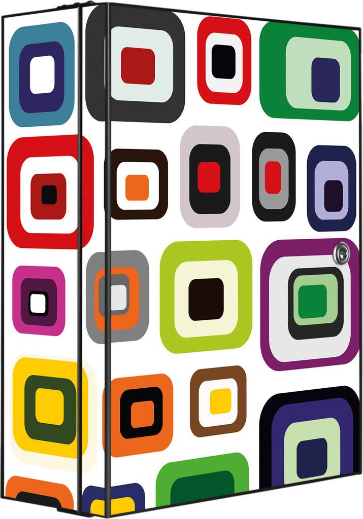 XXL Medizinschrank abschließbar Stahl anthrazit Arzneischrank Retro 2 Medikamentenschrank 35x46x15cm, Beklebung komplett [BSA1 10073]