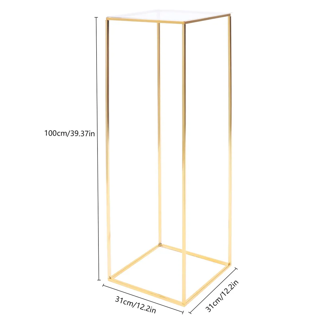 Support fleurs stable colonne dorée pour éviter l'encombrement de table