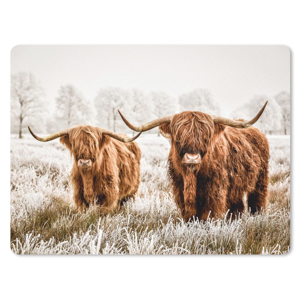 MuchoWow Mauspad Mousepad Schottischer Highlander - Tiere - Stier 40x30 cm - Mousepads - Maus Mat - Pad - Mausunterlage - Anti Rutsch