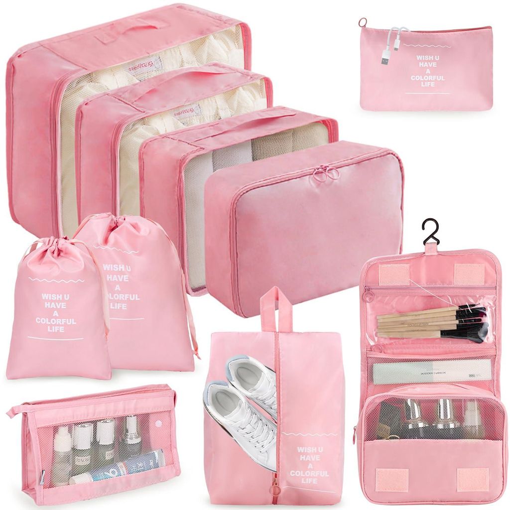 10-teiliges Set Packwürfel, Wasserdichter Koffer Organizer Produktbild 