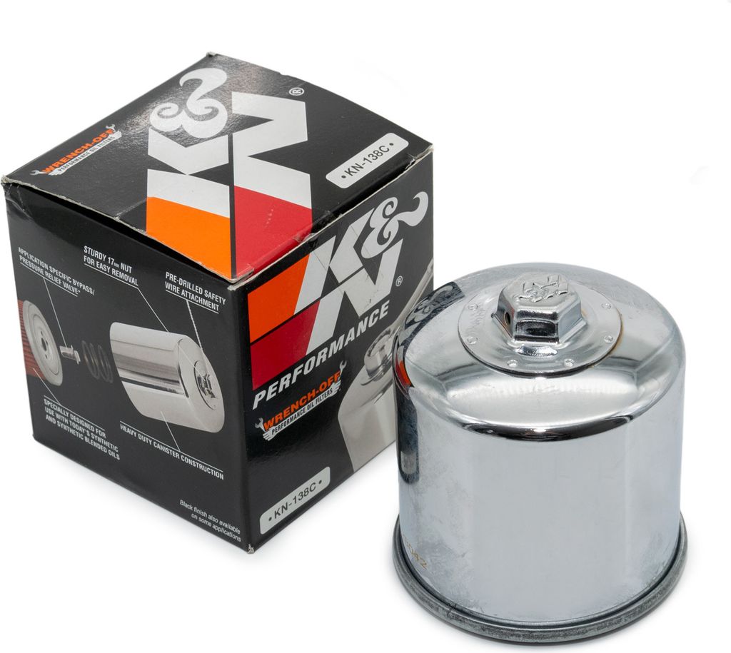 Ölfilter K&N Chrom Optik für Suzuki GSX 1 FA F / GSF Bandit SA N S 250 / 400 / 450 / 500 / 600 / 650 / 660 / 700 / 750 / 800 / 805 / 900 / 1000 /...