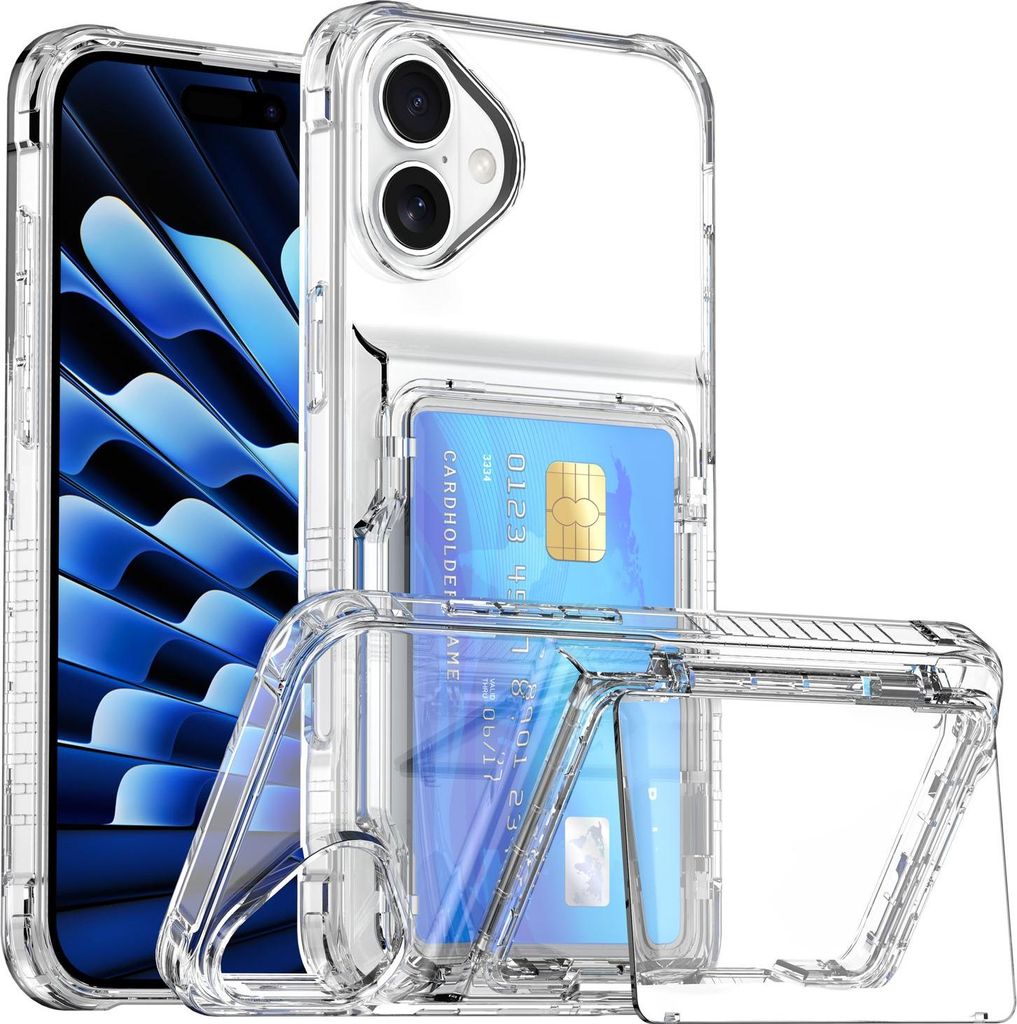 Cadorabo Handyhülle mit Kartenfach für Apple iPhone 17 Hülle in TRANSPARENT TPU Schutzhülle mit Klappfach für Karten & Ausweis – Stoßfest, ...