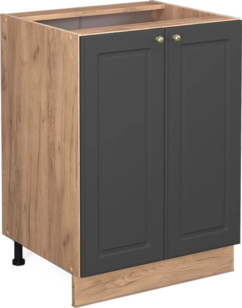 Vicco Fame-Line Mobile Base Cucina 60 cm Antracite-Oro/Rovere