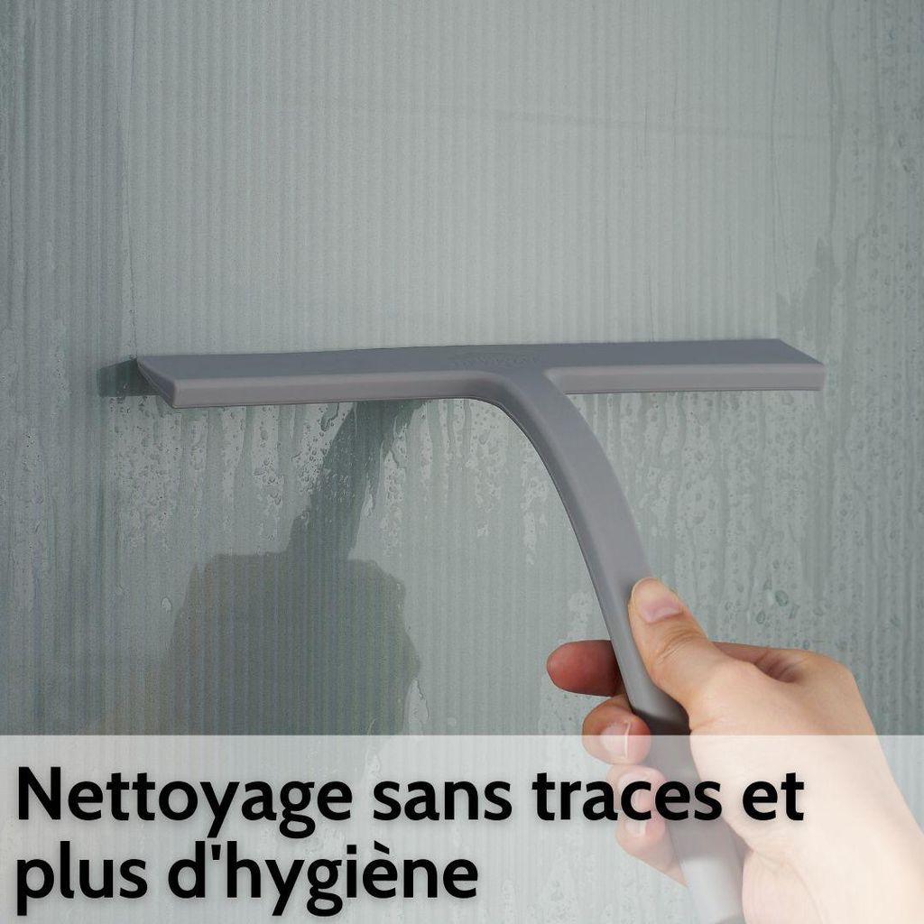DEKAZIA® Raclette Douche Gris Silicone – Raclette Paroi Image du produit 