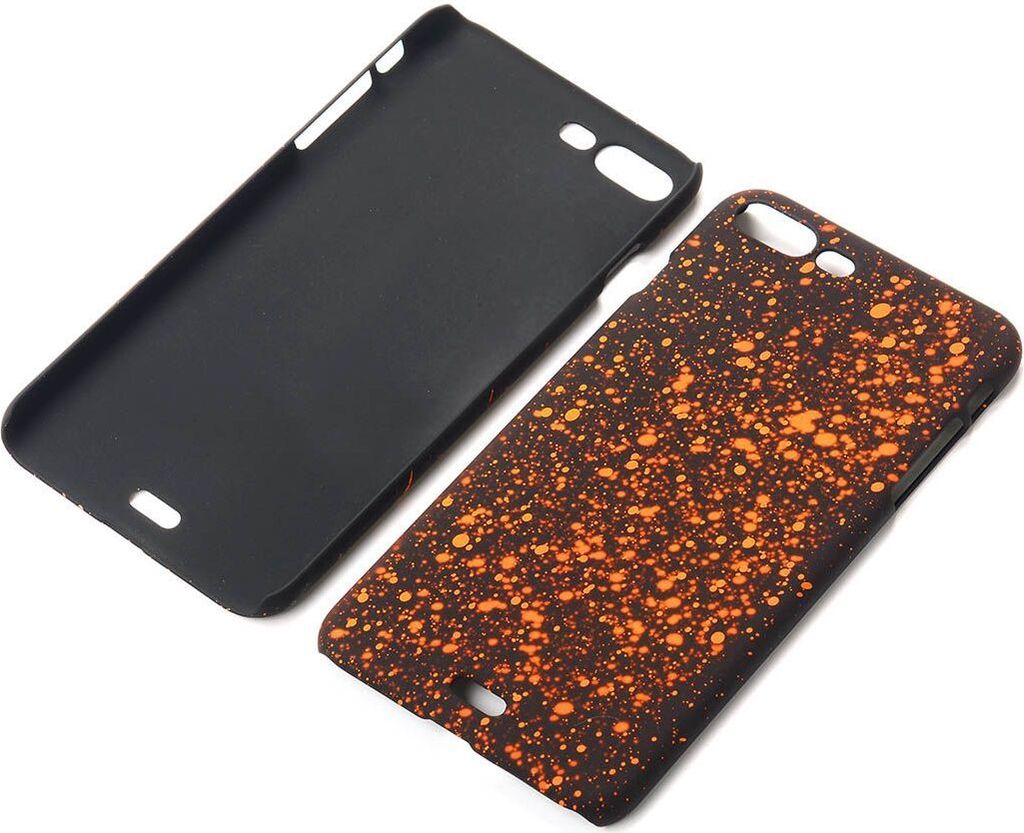 Handy Hülle Schutz Case Bumper Schale für Apple iPhone 7 Plus 3D Sterne Orange