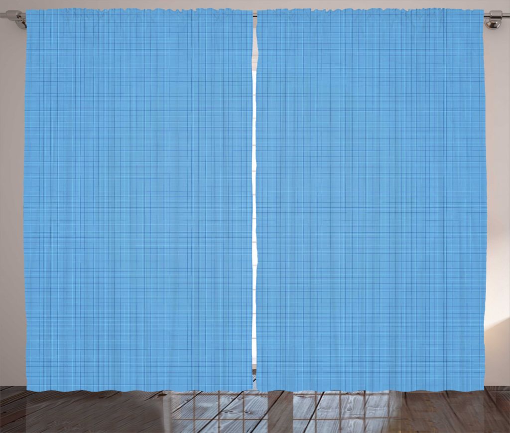 ABAKUHAUS Blau Rustikaler Gardine, Linien und Streifen Blue Abstract, Schlafzimmer Kräuselband Vorhang mit Schlaufen und Haken, 280 x 225 cm, Blau