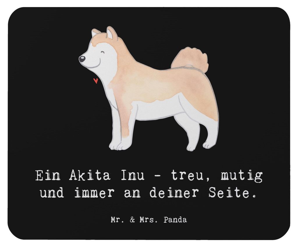 Mr. & Mrs. Panda Mouse Pad Akita Inu Freund - Schwarz - Geschenk, pc mousepad, einzigartige Verbindung, mutig, Hunderasse, Hunderassen Eigenschafte...