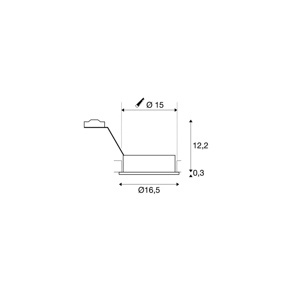 Plafonnier noir New Tria 150 ES111 GU10 orientable à encastrer rond