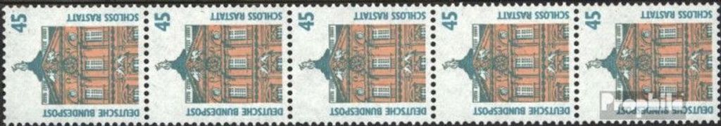Briefmarken BRD (BR.Deutschland) 1990 Mi 1468RI Fünferstreifen postfrisch Sehenswürdigkeiten