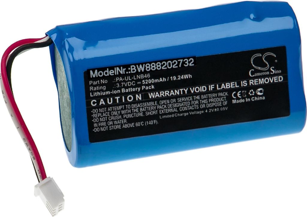 vhbw Akku kompatibel mit Fey Elektronik PA-UL-LNB46 (5200mAh, 3,7V, Li-Ion, JST Stecker)
