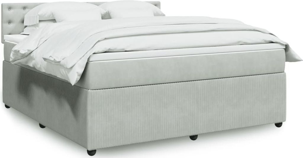Maison Exclusive - Boxspringbett mit Matratze Hellgrau 180x200 cm Samt