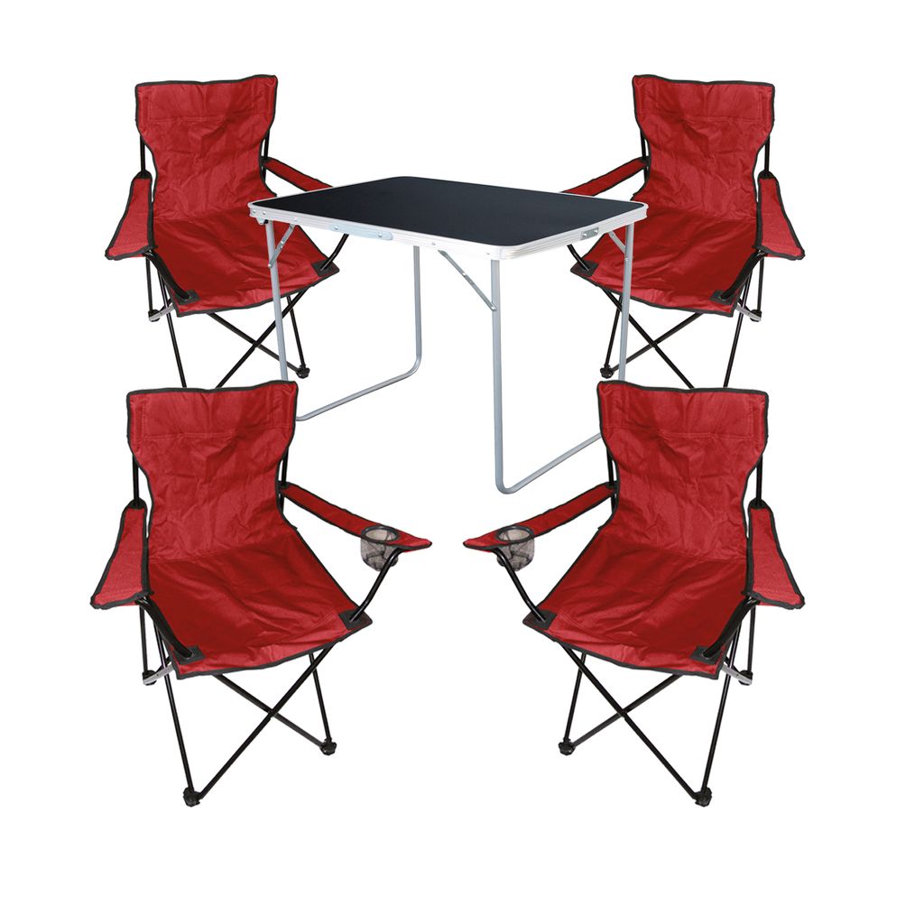 5-tlg Camping Set Gartenmöbel Campingtisch 4 Campingstuhl Klappstuhl