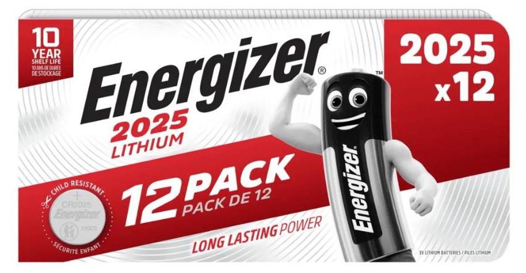 Knopfzelle CR 2025 Lithium 163 mAh 3 V 12 St Produktbild 