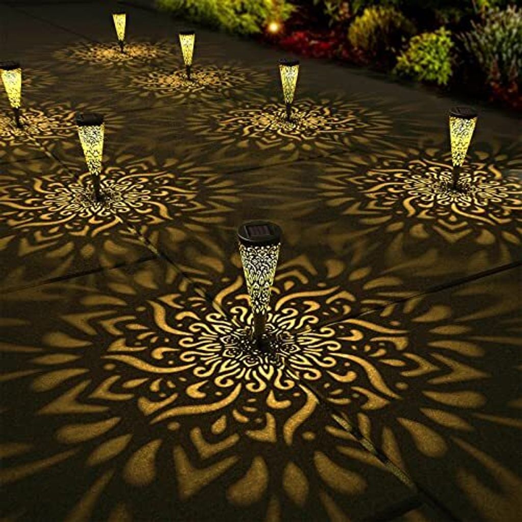 Lifel Solar Lantern Outdoor -Gebrauch, Pack 6, Pfadbeleuchtung, Lichterleuchten, Garten, dekorative Lampe, LED -Gartenlicht, wasserdichte Dekoration