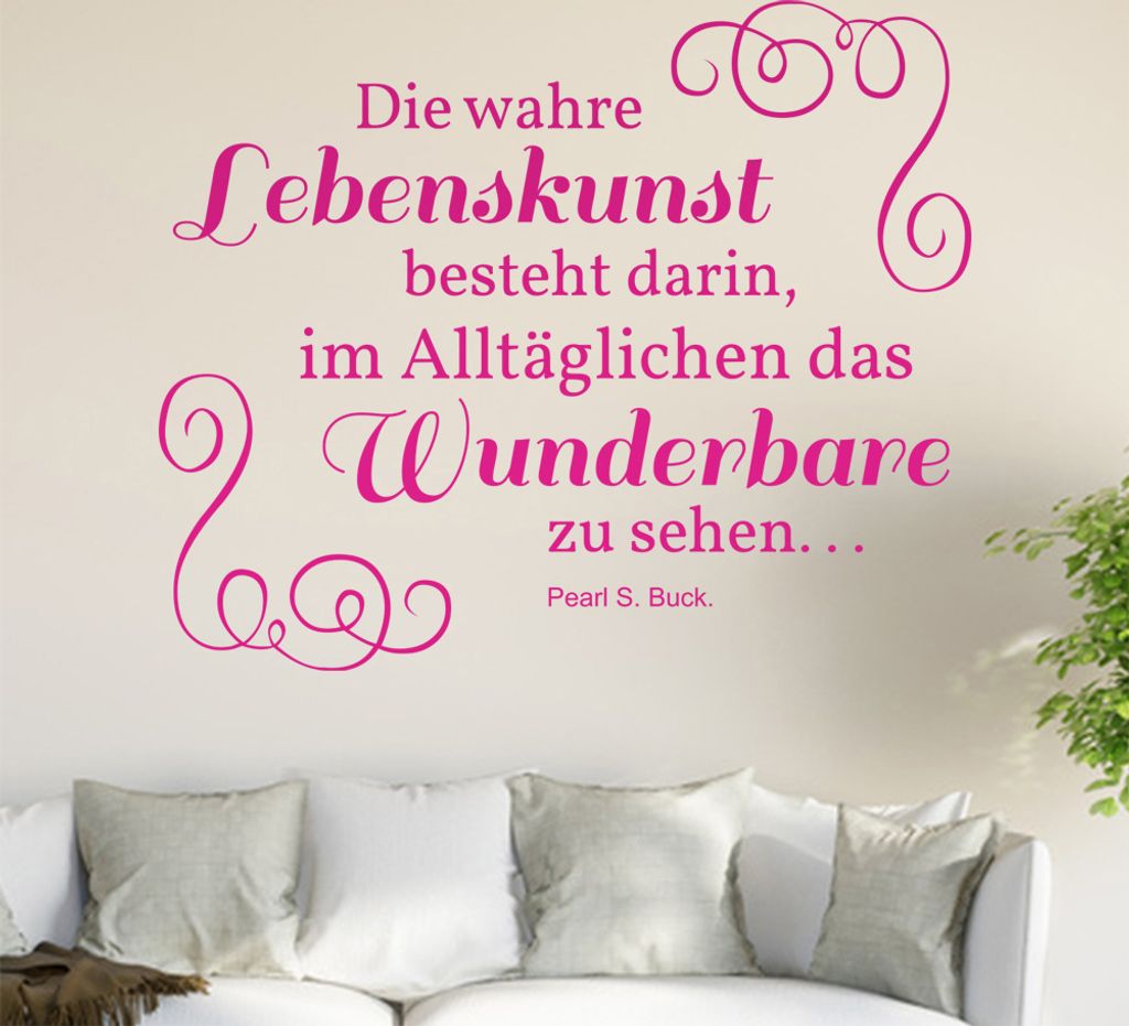 Die wahre Lebenskunst ... Wandtattoo in 6 Größen - Wandaufkleber Wall Sticker - Dekoration, Küche, Wohnzimmer, Schlafzimmer, Badezimmer
