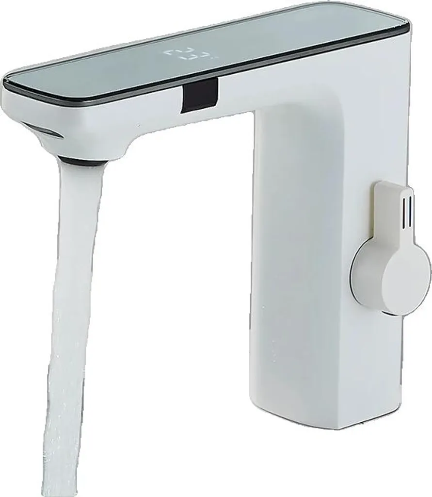 Miscelatore Sensore Touch-free Bianco Lavabo Display Digitale